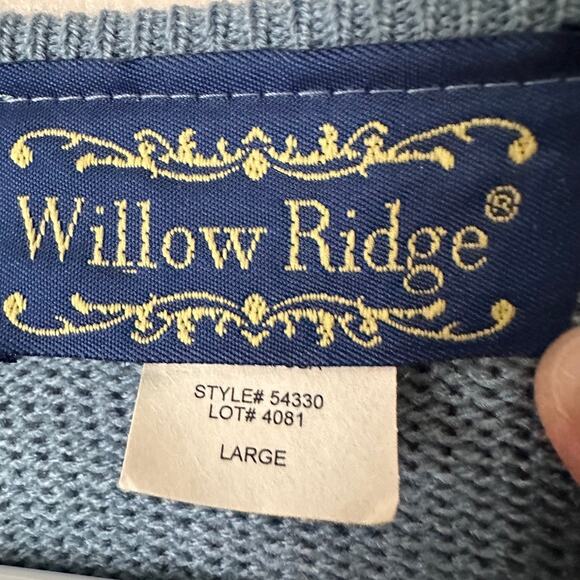 Willow Ridge Knit Sweater Vest Womens LARGE Vintage Blue Preppy 90s Twee Classic - Picture 6 of 8